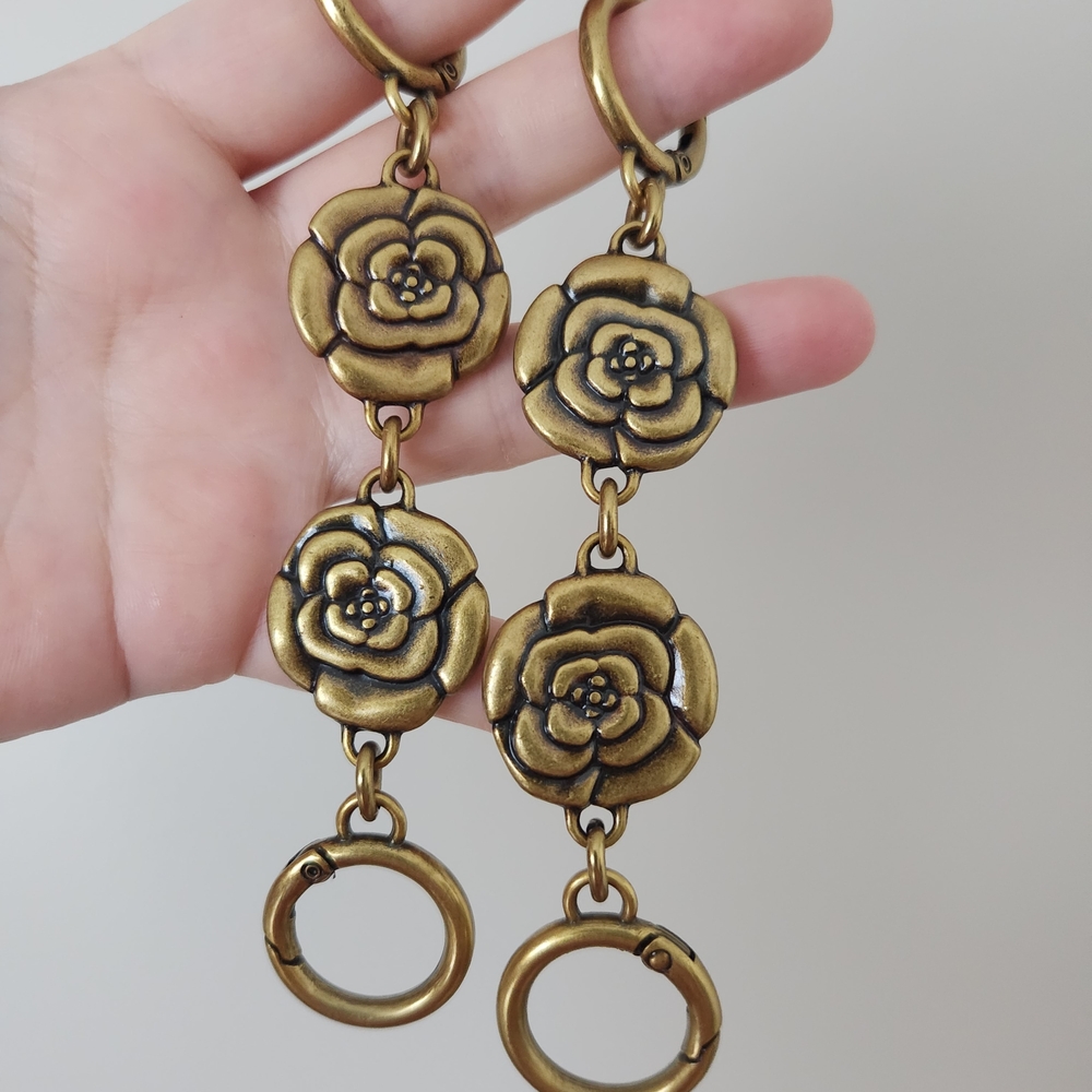Gold Floral Keychain Accessory